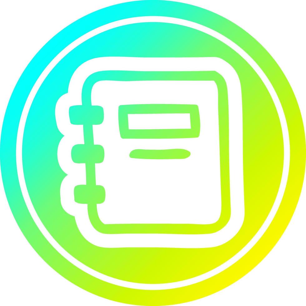 note book circular in cold gradient spectrum vector