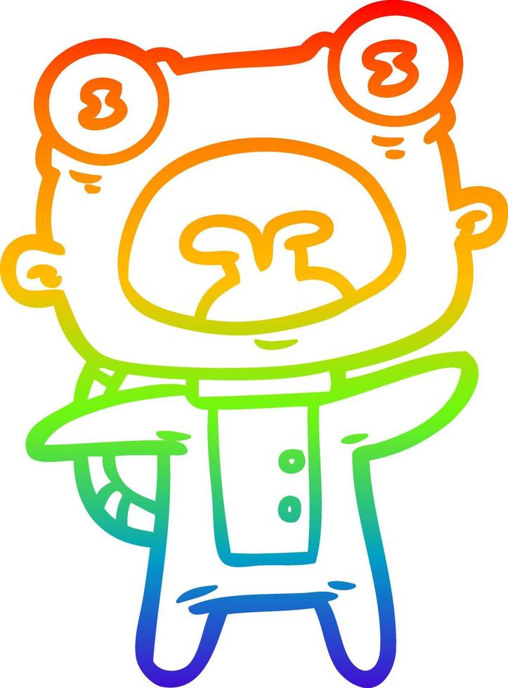 rainbow gradient line drawing cartoon weird alien communicating vector