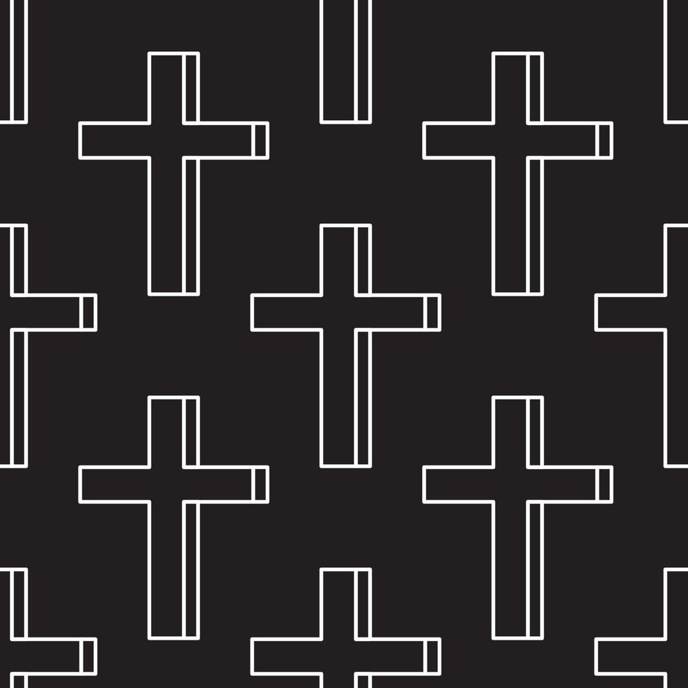 Holiday, fantasy and holiday concept. Seamless pattern of Christian cross on black background. Perfect for wrapping, fabric, textile, wallpapers, giftboxes, postcards vector