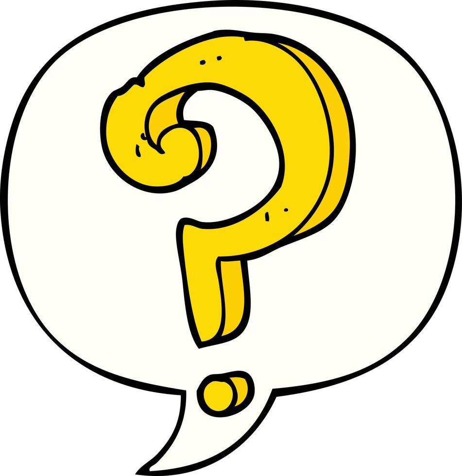 cartoon question mark and speech bubble vector