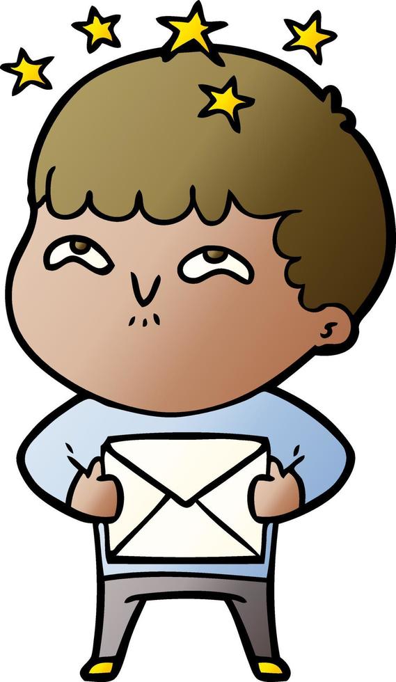 cartoon amazed boy vector