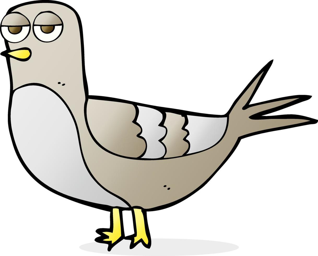 freehand drawn cartoon pigeon vector