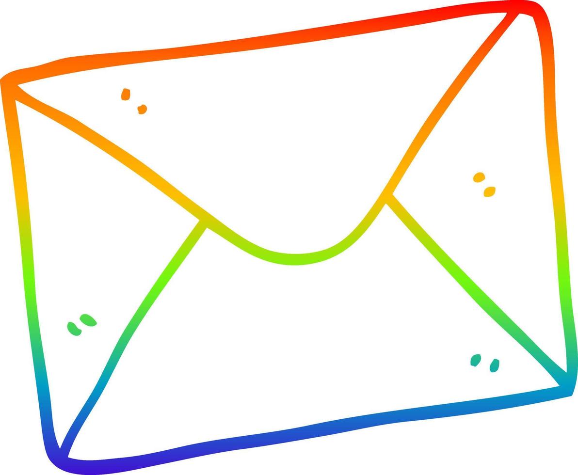 rainbow gradient line drawing cartoon letter vector