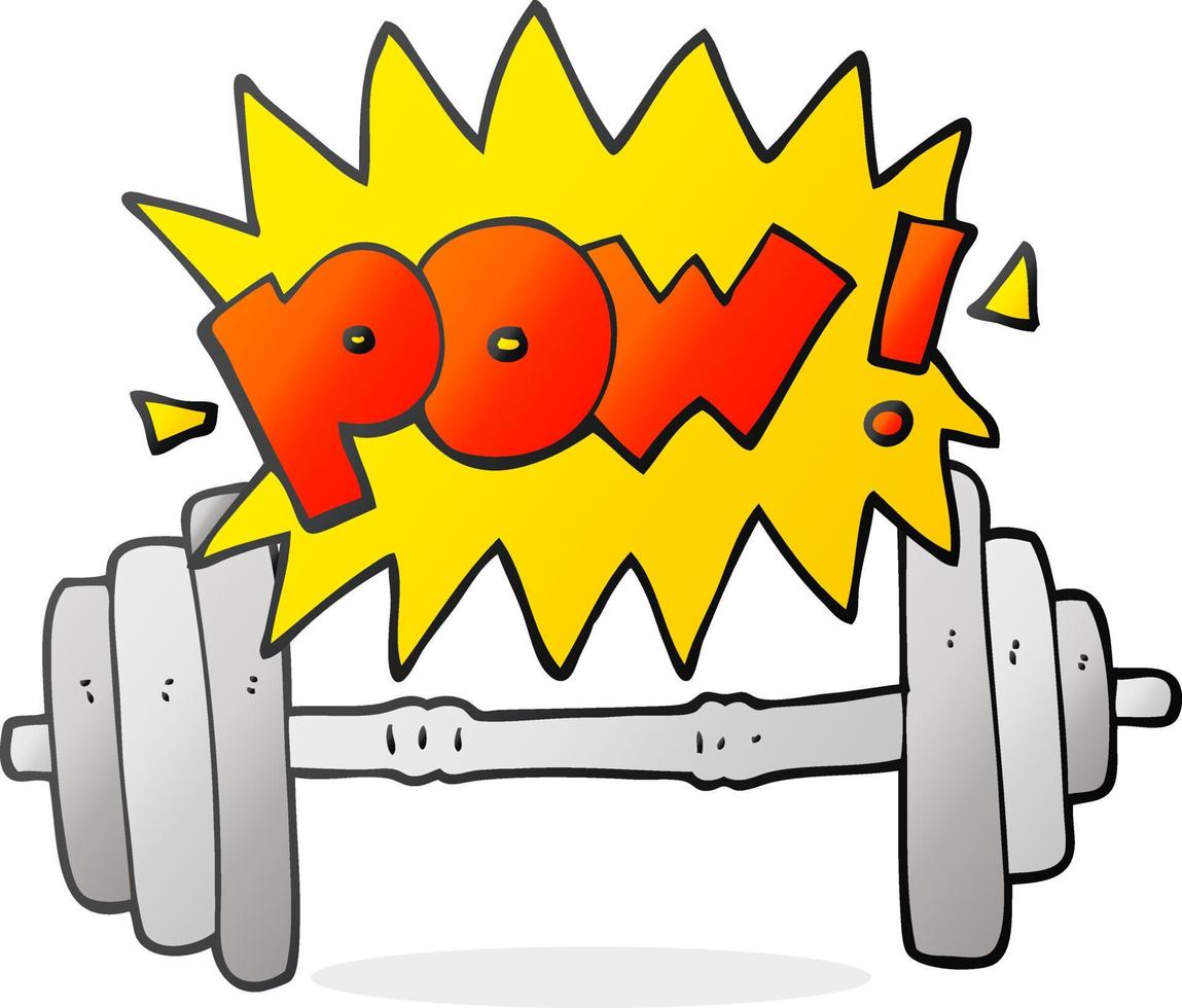 freehand drawn cartoon gym barbell vector