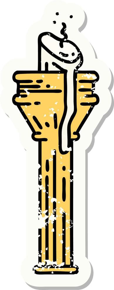 distressed sticker tattoo in traditional style of a candelabra vector