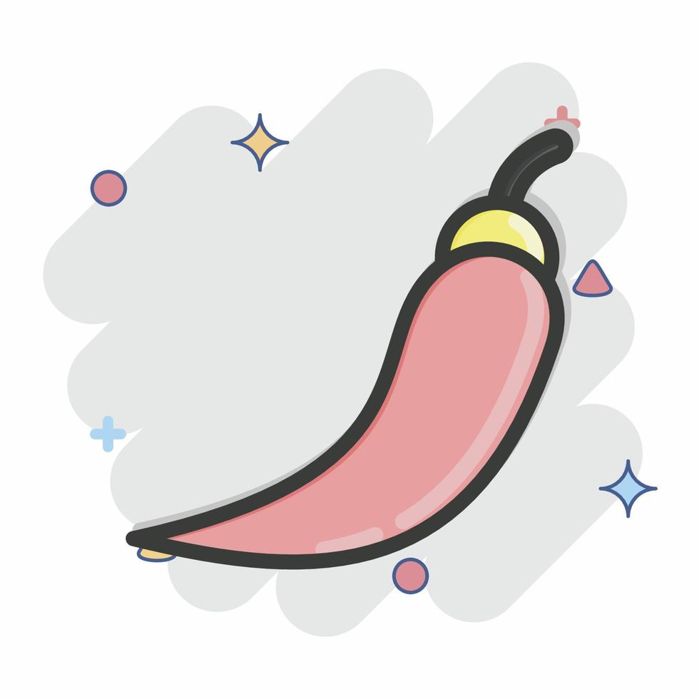 Icon Chili. related to Thailand symbol. Comic Style. simple design editable. simple illustration. simple vector icons. World Travel tourism. Thai