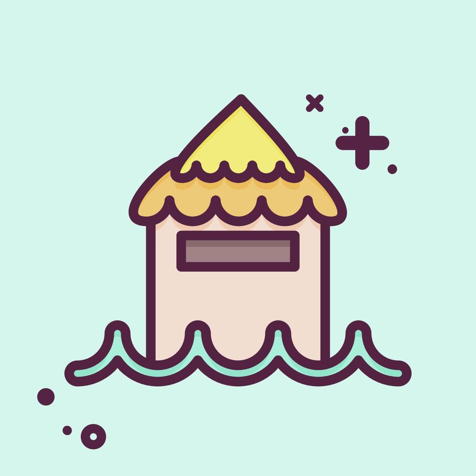Icon Bungalow. related to Thailand symbol. MBE style. simple design editable. simple illustration. simple vector icons. World Travel tourism. Thai