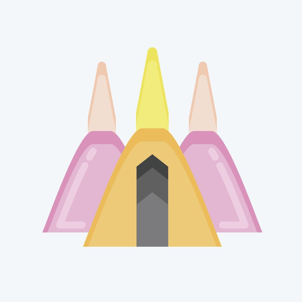 Icon Chedi. related to Thailand symbol. flat style. simple design editable. simple illustration. simple vector icons. World Travel tourism. Thai