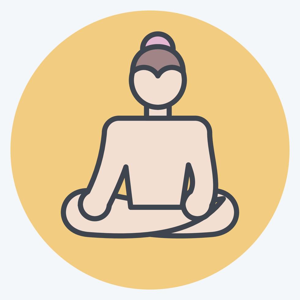 Icon Buddha. related to Thailand symbol. color mate style. simple design editable. simple illustration. simple vector icons. World Travel tourism. Thai