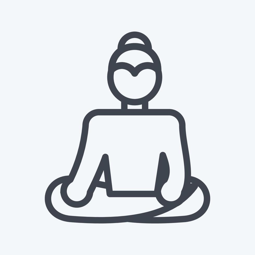 Icon Buddha. related to Thailand symbol. line style. simple design editable. simple illustration. simple vector icons. World Travel tourism. Thai