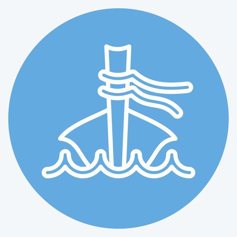 Icon Long Tail Boat. related to Thailand symbol. blue eyes style. simple design editable. simple illustration. simple vector icons. World Travel tourism. Thai