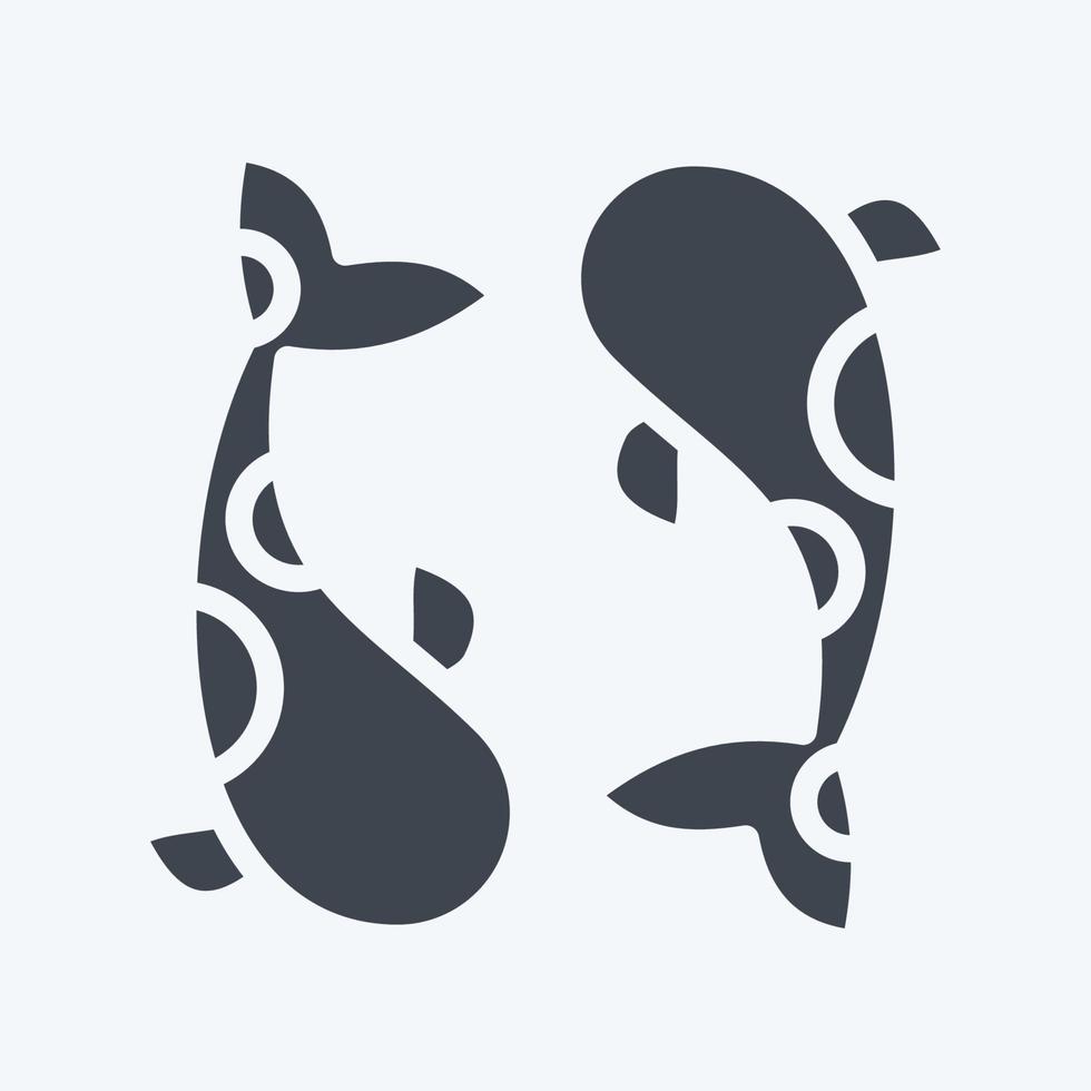 Icon Koi Carps. related to Thailand symbol. glyph style. simple design editable. simple illustration. simple vector icons. World Travel tourism. Thai