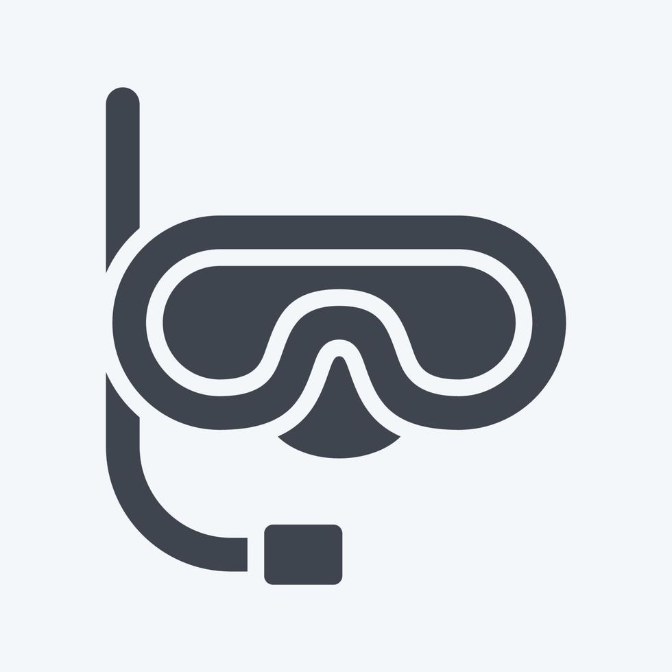 Icon Mask and Snorkel. related to Thailand symbol. glyph style. simple design editable. simple illustration. simple vector icons. World Travel tourism. Thai