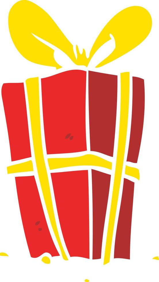 flat color style cartoon xmas present vector