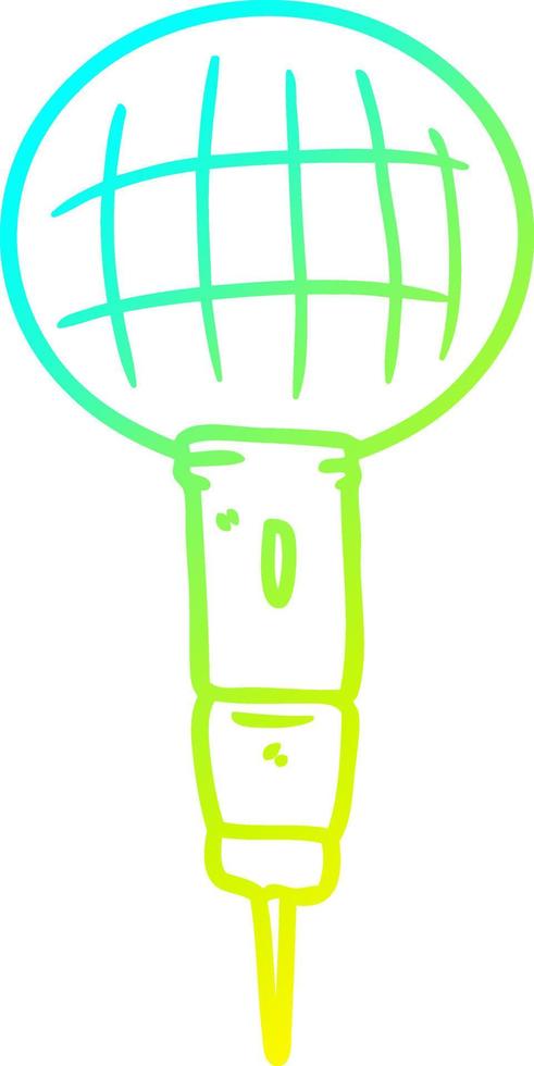 cold gradient line drawing cartoon microphone vector