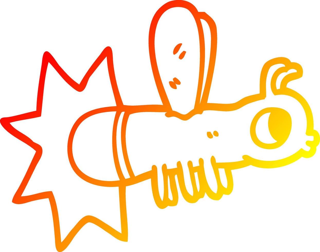 warm gradient line drawing cartoon glow bug vector