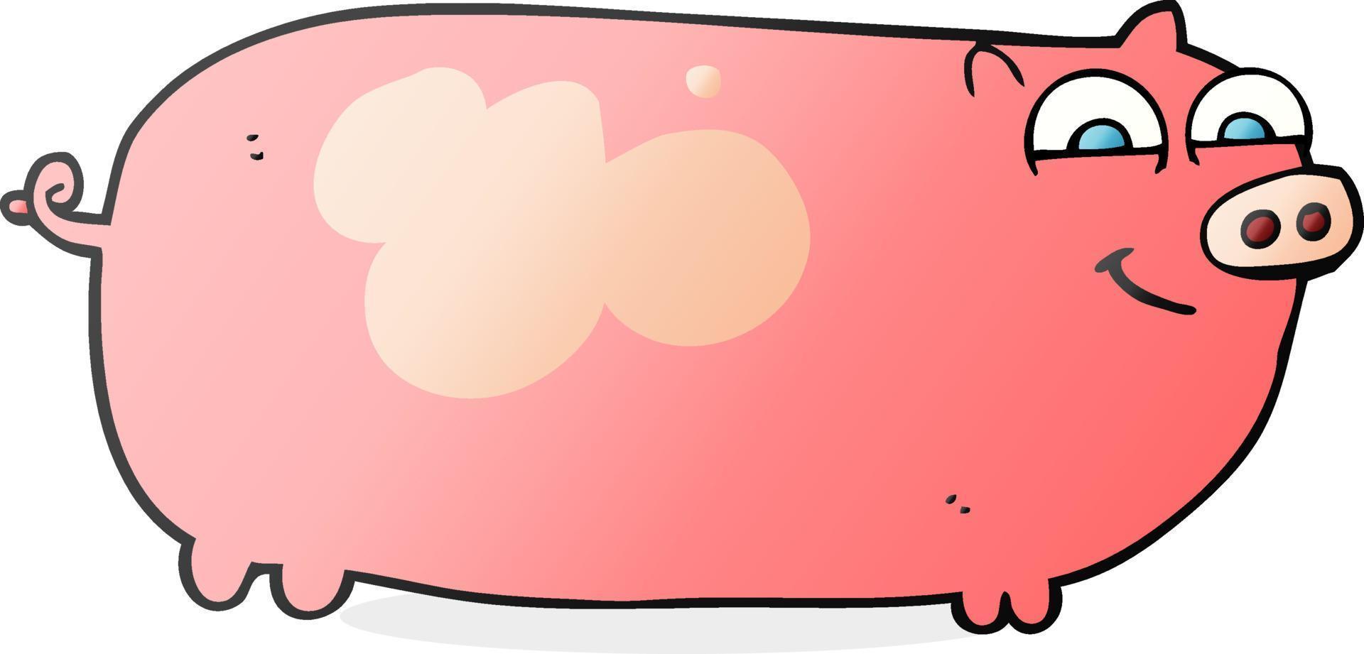 freehand drawn cartoon pig vector