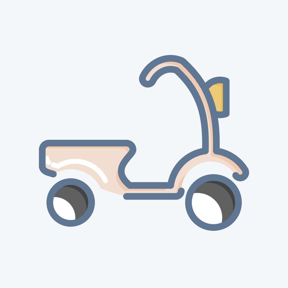 scooter de icono. relacionado con el símbolo de Tailandia. estilo garabato. diseño simple editable. ilustración sencilla. iconos vectoriales simples. turismo mundial de viajes. tailandés vector