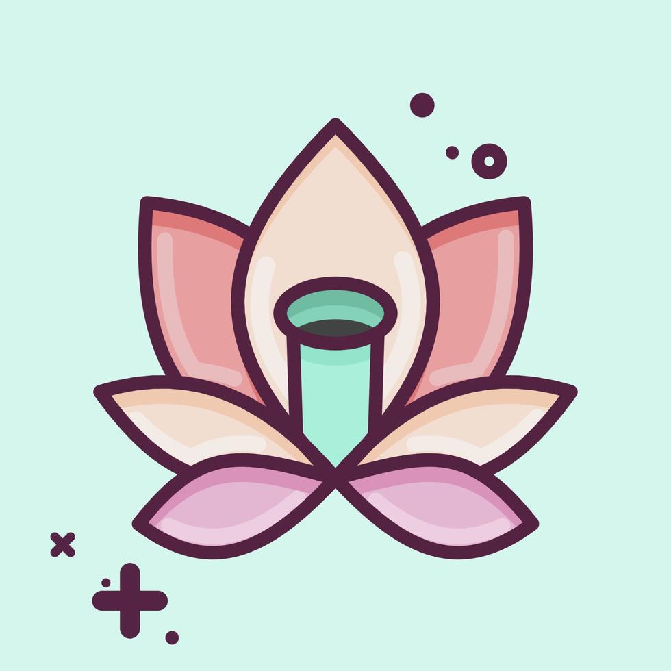 Icon Lotus. related to Thailand symbol. MBE style. simple design editable. simple illustration. simple vector icons. World Travel tourism. Thai