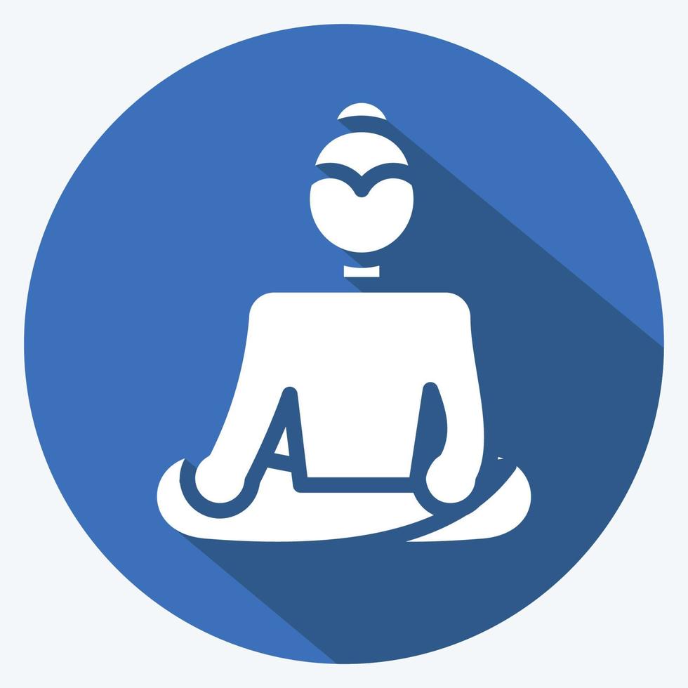 Icon Buddha. related to Thailand symbol. long shadow style. simple design editable. simple illustration. simple vector icons. World Travel tourism. Thai