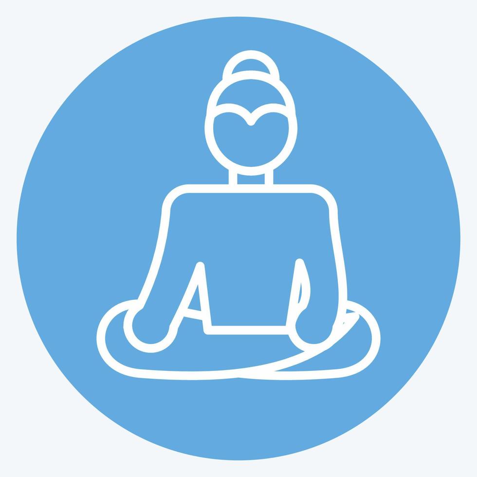 Icon Buddha. related to Thailand symbol. blue eyes style. simple design editable. simple illustration. simple vector icons. World Travel tourism. Thai