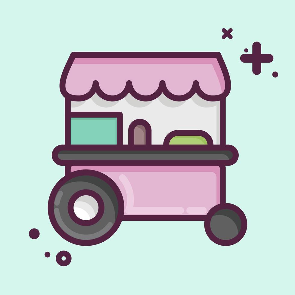 Icon Trolley Cart. related to Thailand symbol. MBE style. simple design editable. simple illustration. simple vector icons. World Travel tourism. Thai