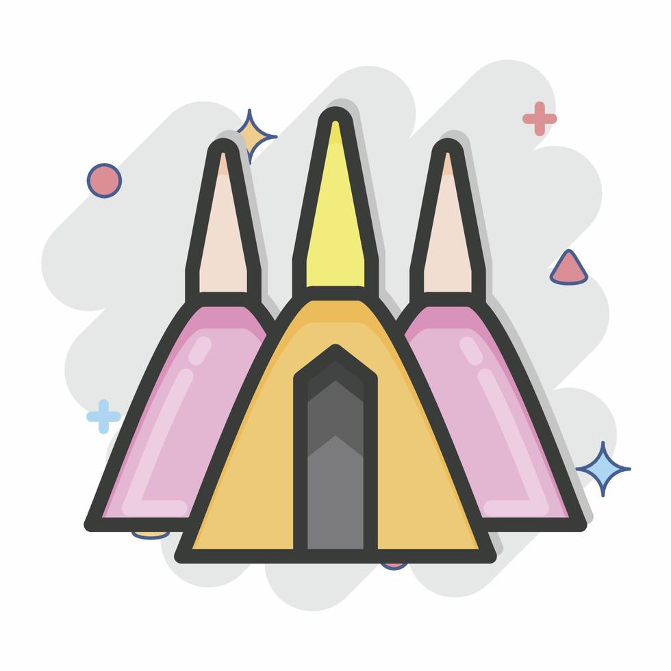 Icon Chedi. related to Thailand symbol. Comic Style. simple design editable. simple illustration. simple vector icons. World Travel tourism. Thai