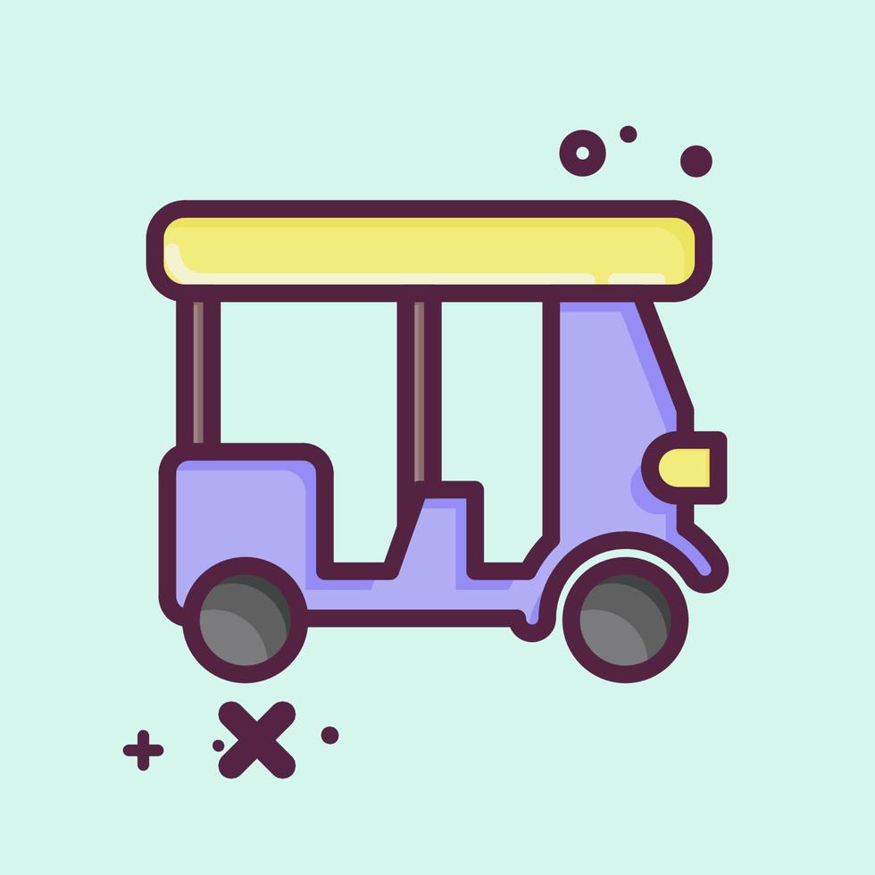 Icon Tuk tuk. related to Thailand symbol. MBE style. simple design editable. simple illustration. simple vector icons. World Travel tourism. Thai