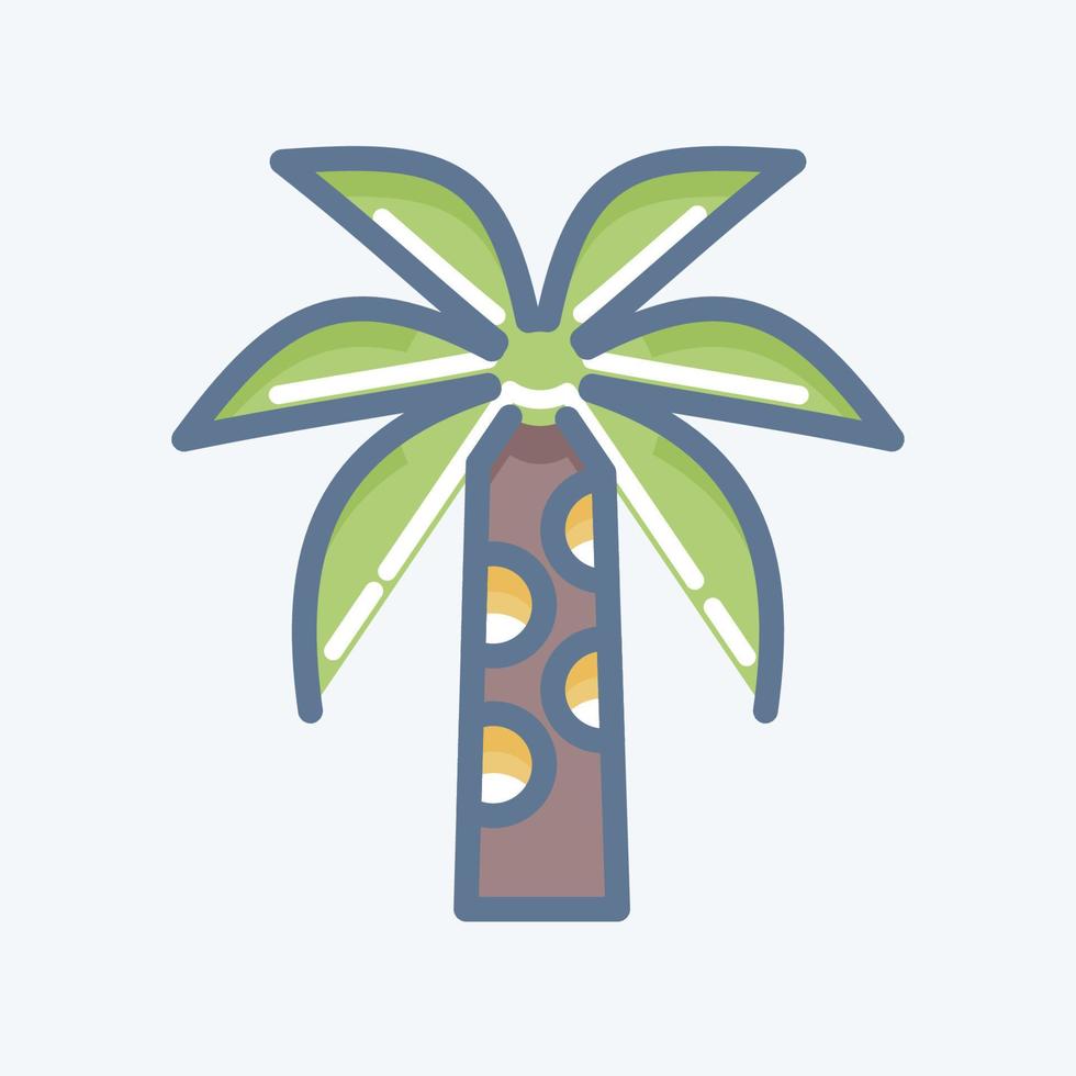 Icon Palm Tree. related to Thailand symbol. doodle style. simple design editable. simple illustration. simple vector icons. World Travel tourism. Thai