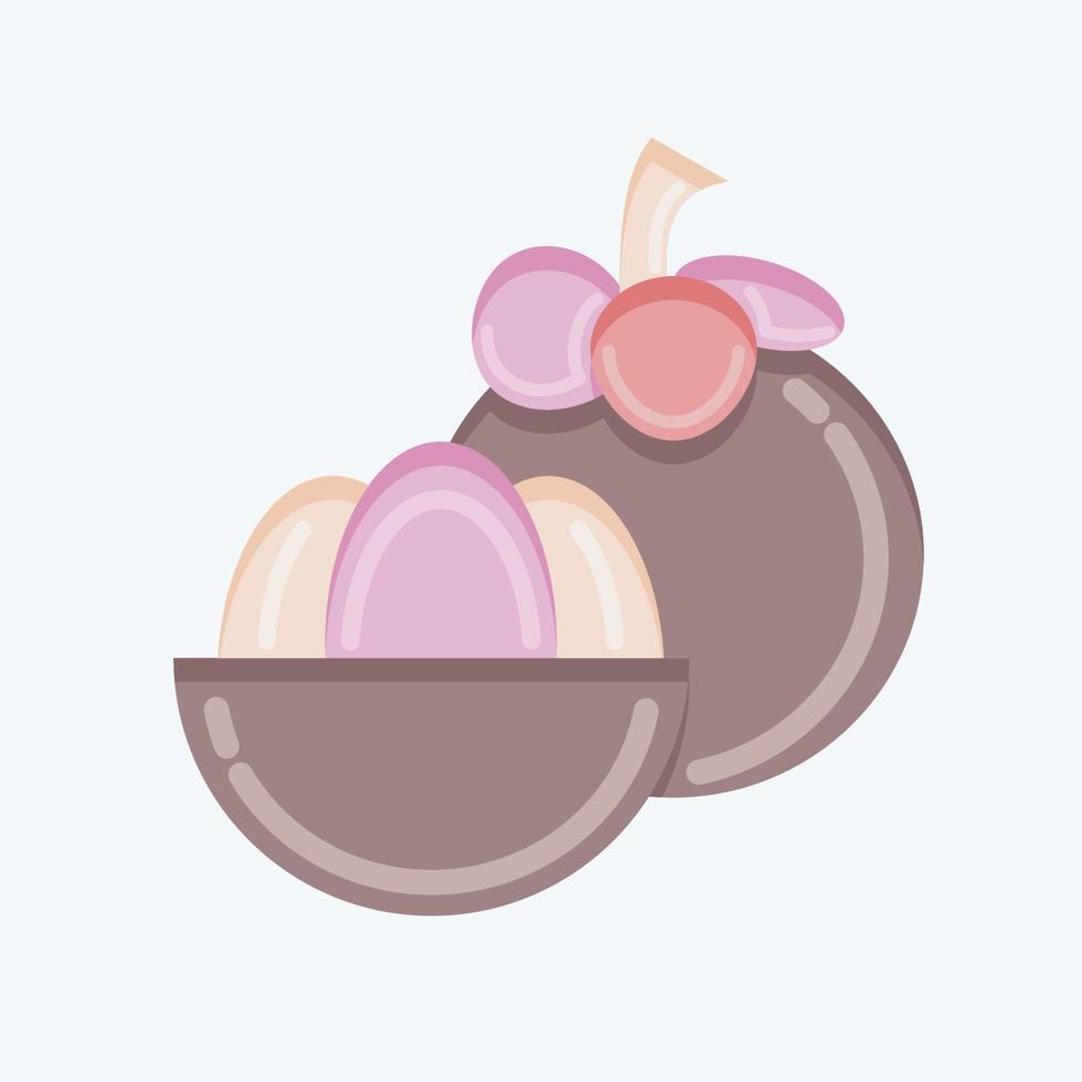 Icon Mangosteen. related to Thailand symbol. flat style. simple design editable. simple illustration. simple vector icons. World Travel tourism. Thai