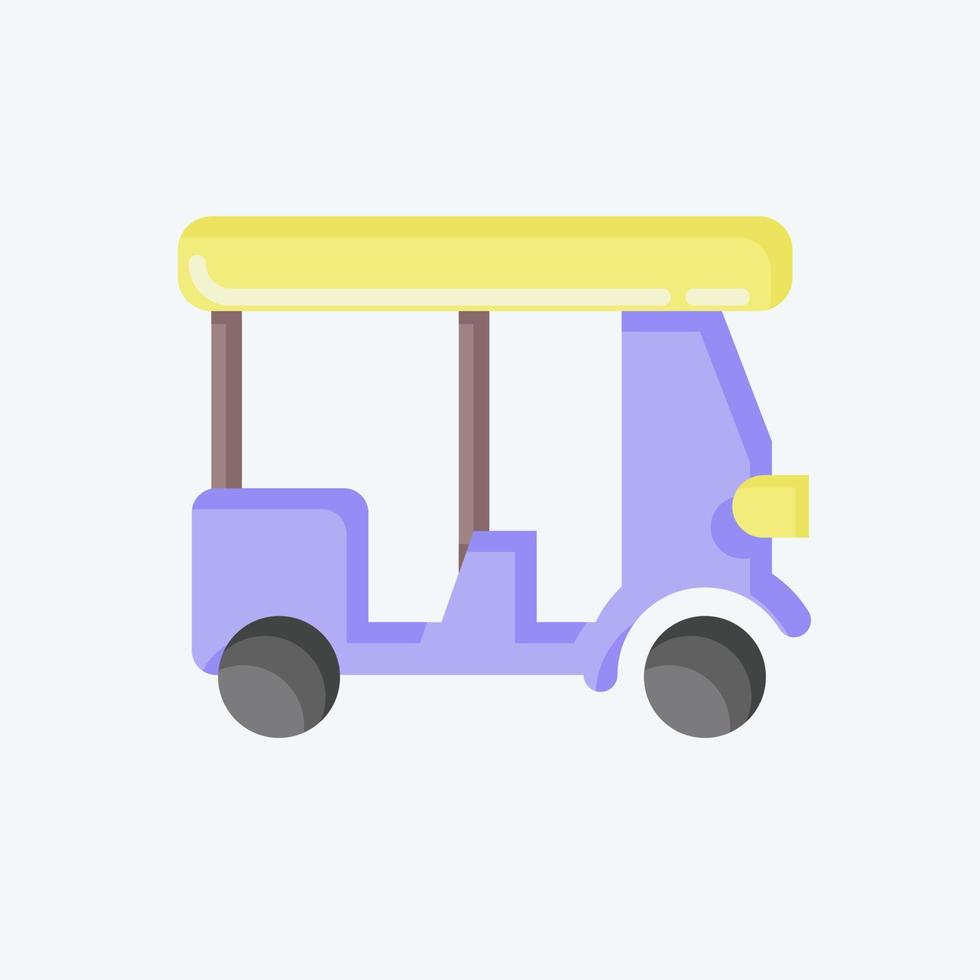 icono de tuk tuk. relacionado con el símbolo de Tailandia. estilo plano diseño simple editable. ilustración sencilla. iconos vectoriales simples. turismo mundial de viajes. tailandés vector