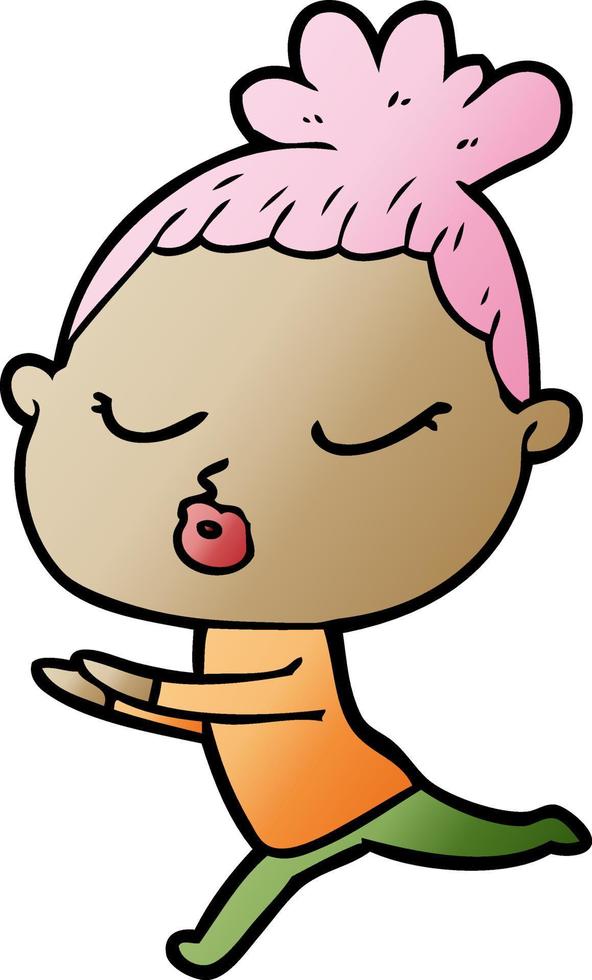 cartoon calm woman vector
