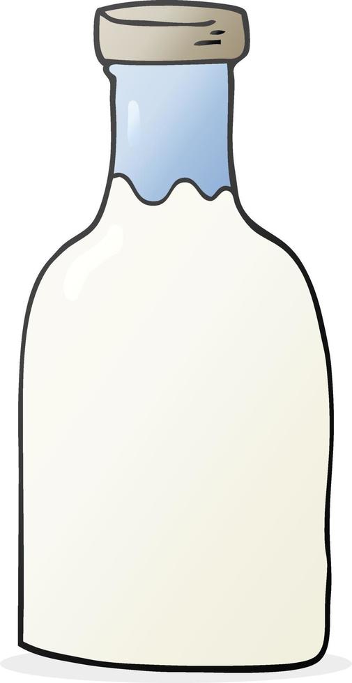 Botella de leche de dibujos animados dibujados a mano alzada vector