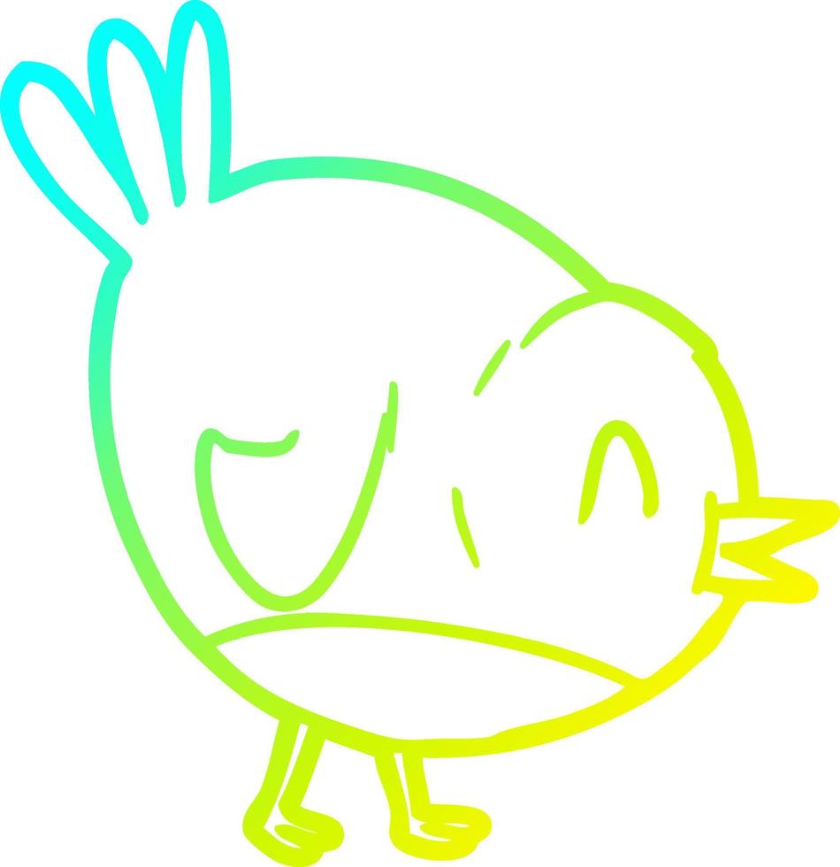 cold gradient line drawing cartoon robin bird vector