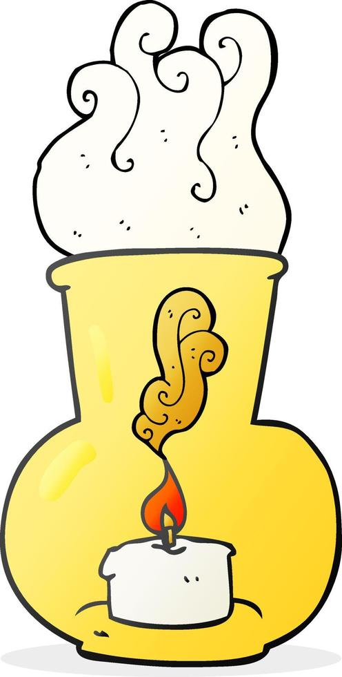 freehand drawn cartoon old glass lantern with candle vector