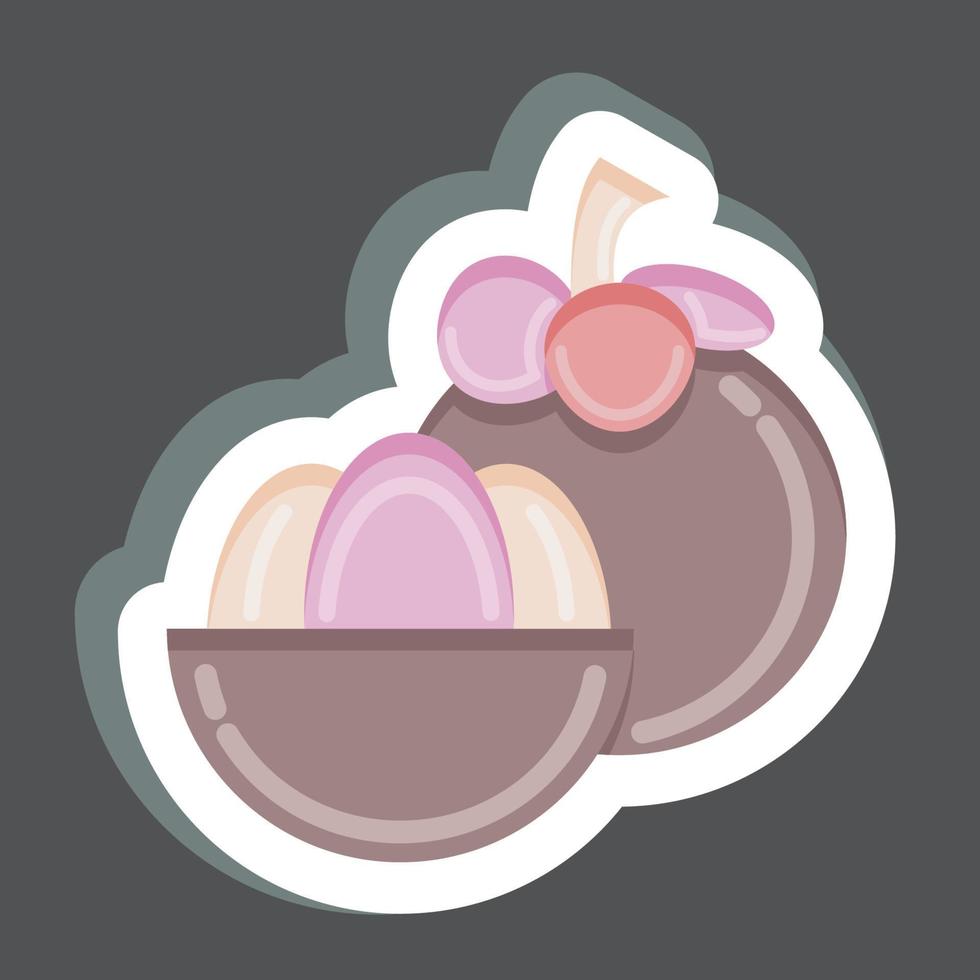 Sticker Mangosteen. related to Thailand symbol. simple design editable. simple illustration. simple vector icons. World Travel tourism. Thai