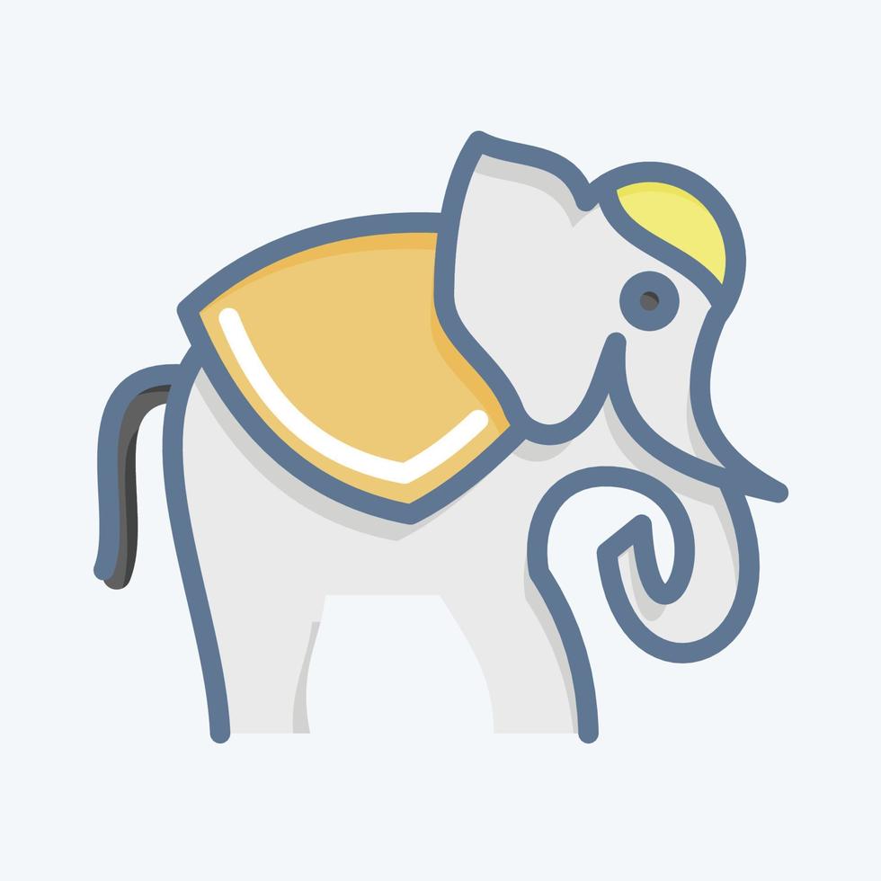 elefante icono. relacionado con el símbolo de Tailandia. estilo garabato. diseño simple editable. ilustración sencilla. iconos vectoriales simples. turismo mundial de viajes. tailandés vector