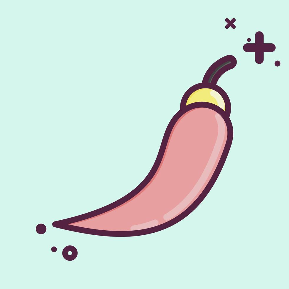 Icon Chili. related to Thailand symbol. MBE style. simple design editable. simple illustration. simple vector icons. World Travel tourism. Thai