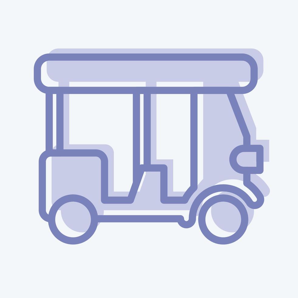 Icon Tuk tuk. related to Thailand symbol. two tone style. simple design editable. simple illustration. simple vector icons. World Travel tourism. Thai