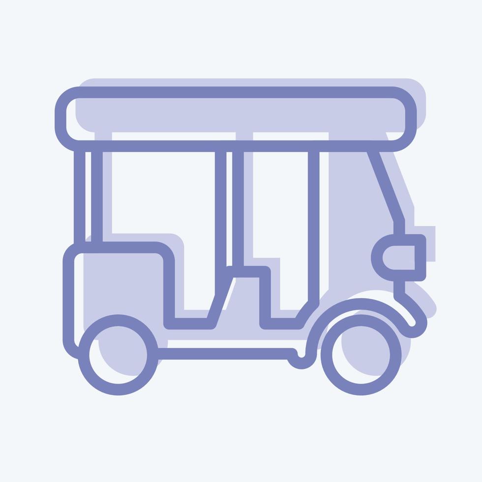 icono de tuk tuk. relacionado con el símbolo de Tailandia. estilo de dos tonos. diseño simple editable. ilustración sencilla. iconos vectoriales simples. turismo mundial de viajes. tailandés vector