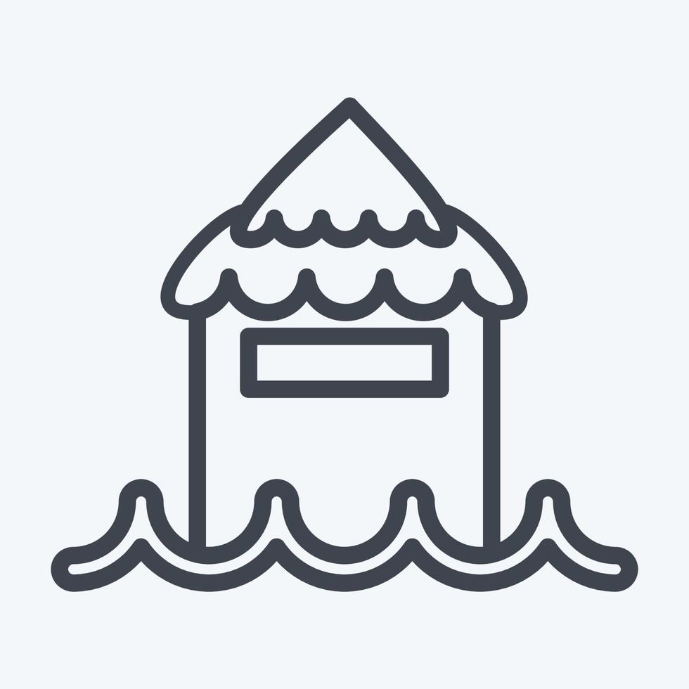 Icon Bungalow. related to Thailand symbol. line style. simple design editable. simple illustration. simple vector icons. World Travel tourism. Thai