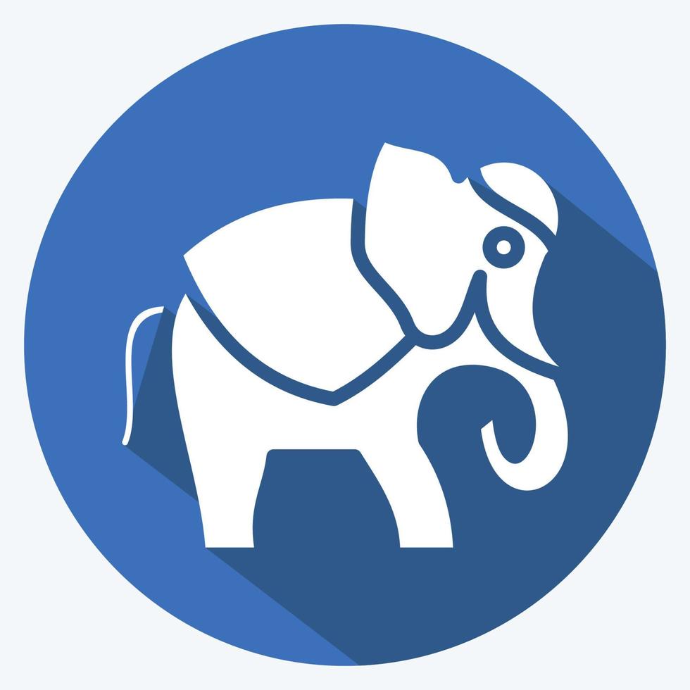 Icon Elephant. related to Thailand symbol. long shadow style. simple design editable. simple illustration. simple vector icons. World Travel tourism. Thai