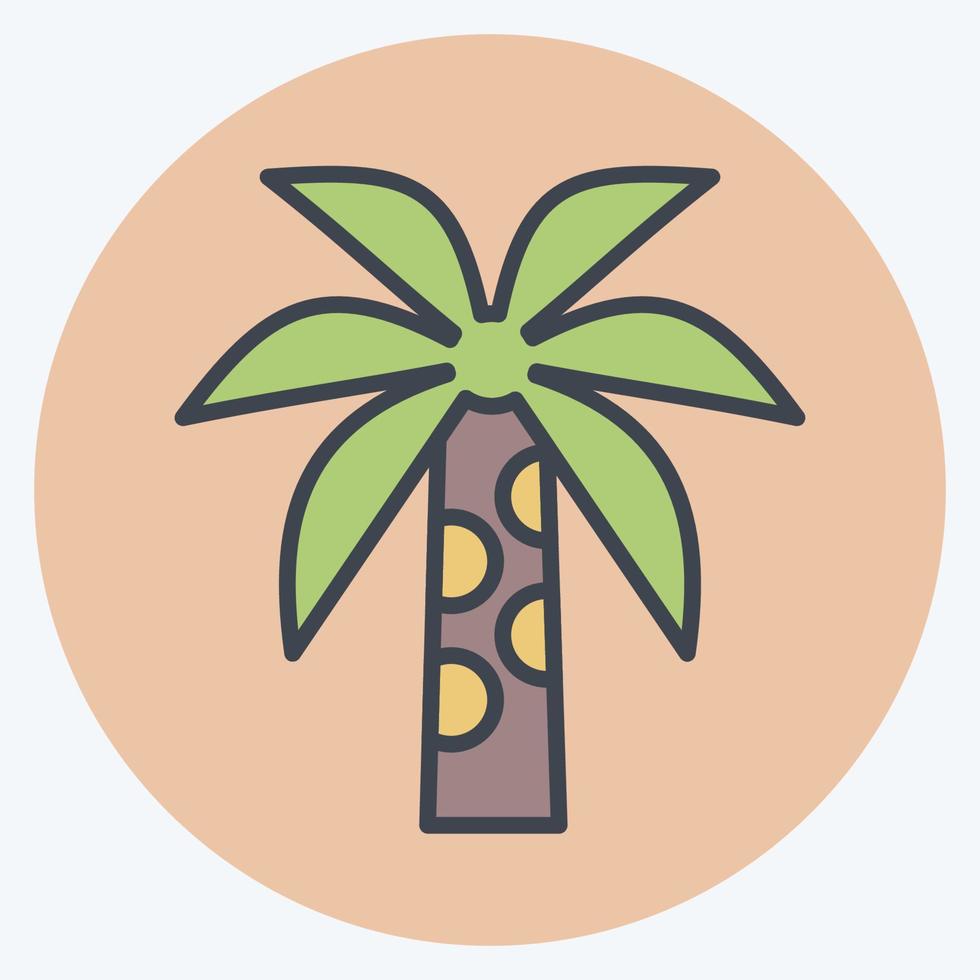 palmera icono. relacionado con el símbolo de Tailandia. estilo compañero de color. diseño simple editable. ilustración sencilla. iconos vectoriales simples. turismo mundial de viajes. tailandés vector