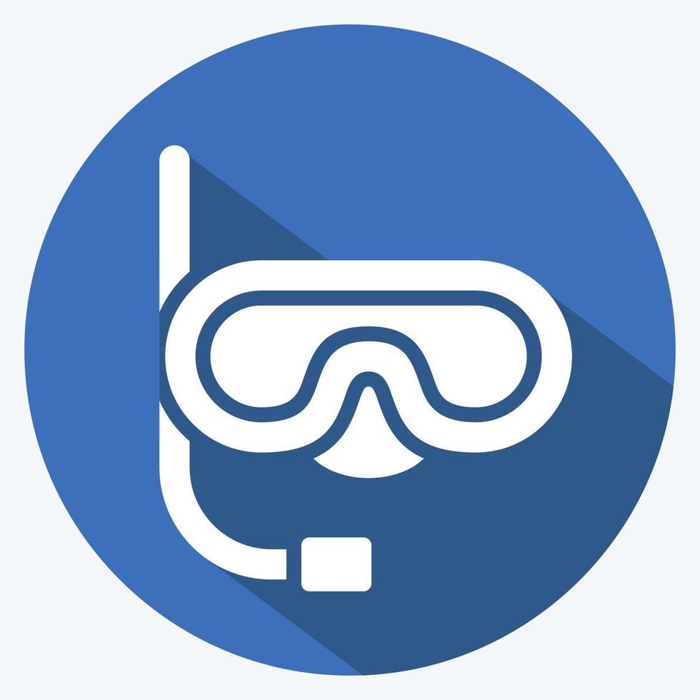 Icon Mask and Snorkel. related to Thailand symbol. long shadow style. simple design editable. simple illustration. simple vector icons. World Travel tourism. Thai