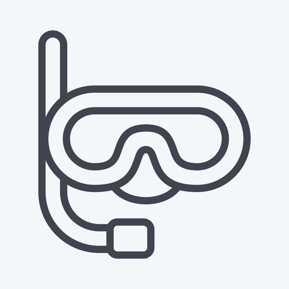 Icon Mask and Snorkel. related to Thailand symbol. line style. simple design editable. simple illustration. simple vector icons. World Travel tourism. Thai