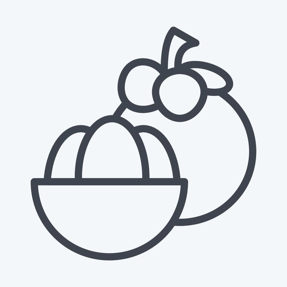 Icon Mangosteen. related to Thailand symbol. line style. simple design editable. simple illustration. simple vector icons. World Travel tourism. Thai
