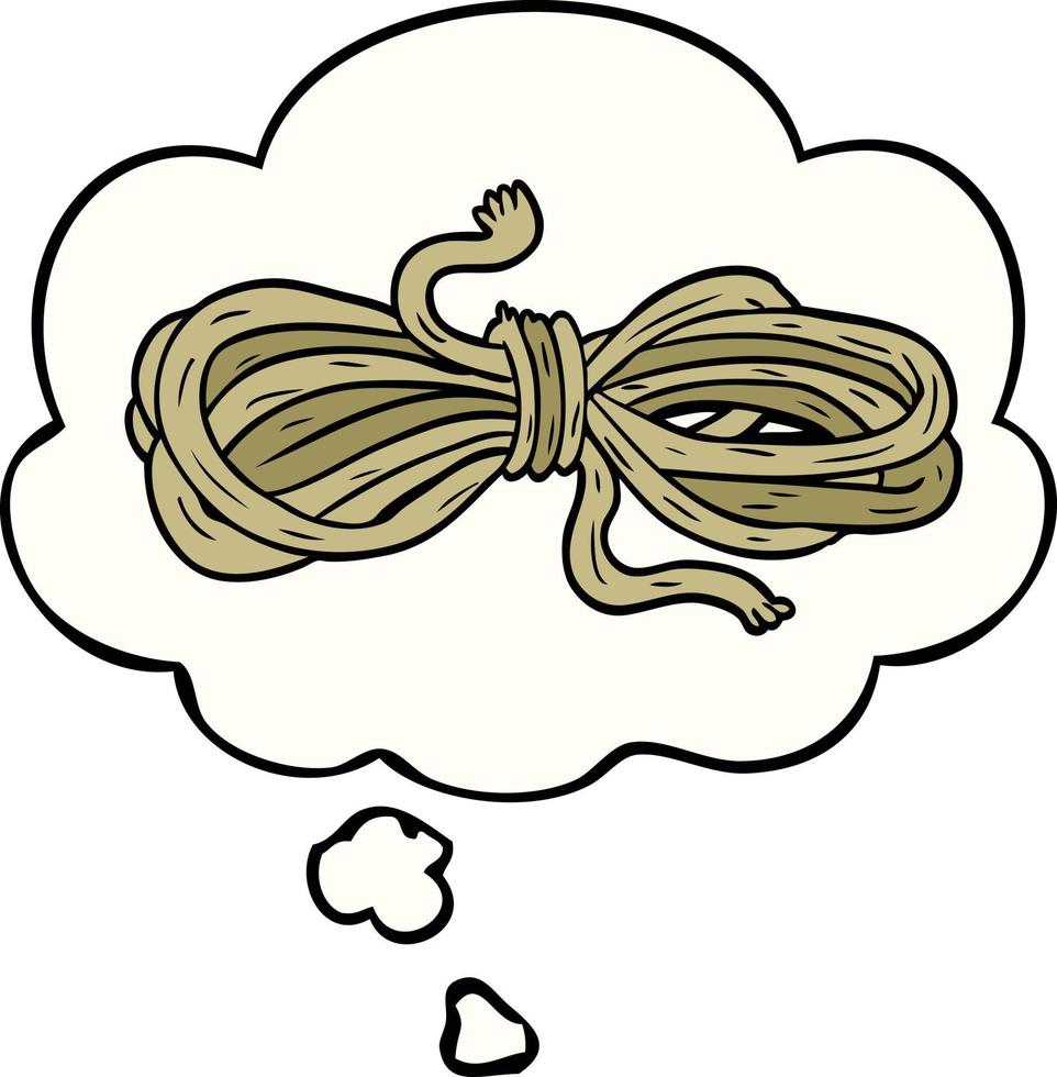 cartoon rope and thought bubble vector