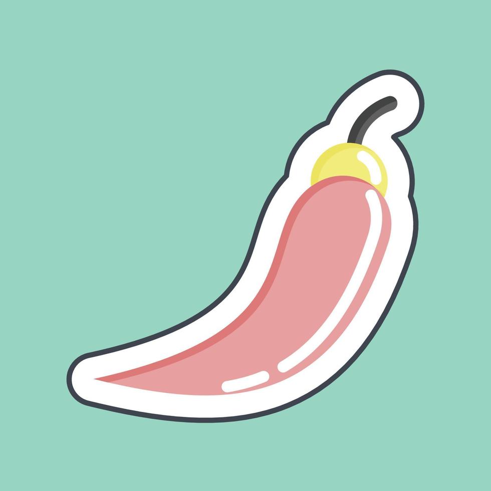 Sticker line cut Chili. related to Thailand symbol. simple design editable. simple illustration. simple vector icons. World Travel tourism. Thai