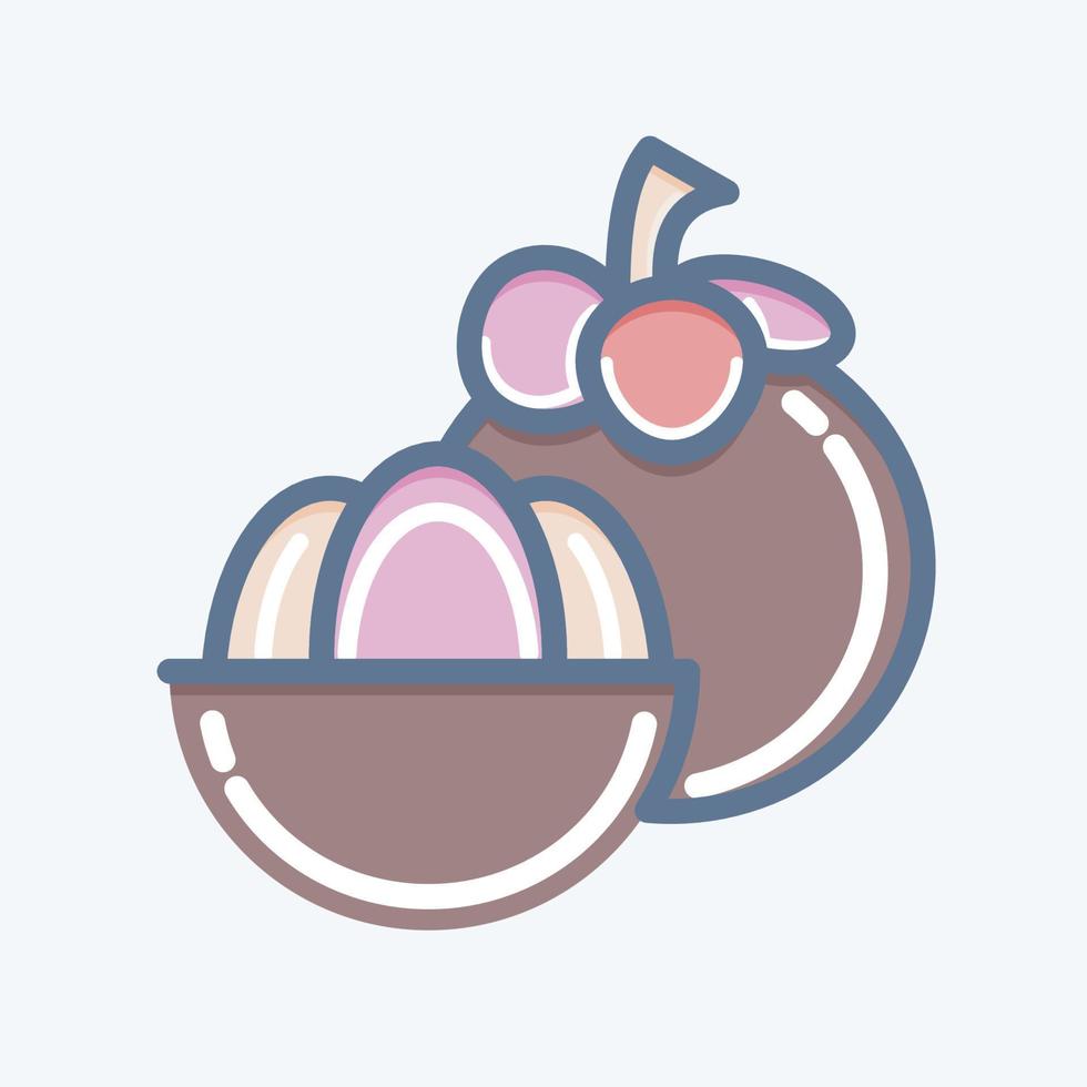 Icon Mangosteen. related to Thailand symbol. doodle style. simple design editable. simple illustration. simple vector icons. World Travel tourism. Thai