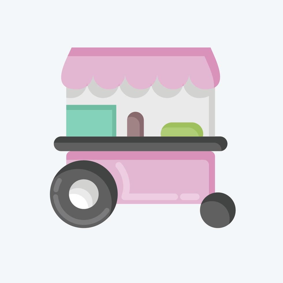 Icon Trolley Cart. related to Thailand symbol. flat style. simple design editable. simple illustration. simple vector icons. World Travel tourism. Thai